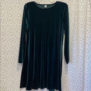 Old Navy Green ‘velvet’ Swing Dress